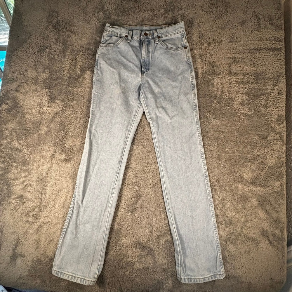 Wrangler Cowboy Cut Light Wash High Rise Straight Leg Jeans 29x31